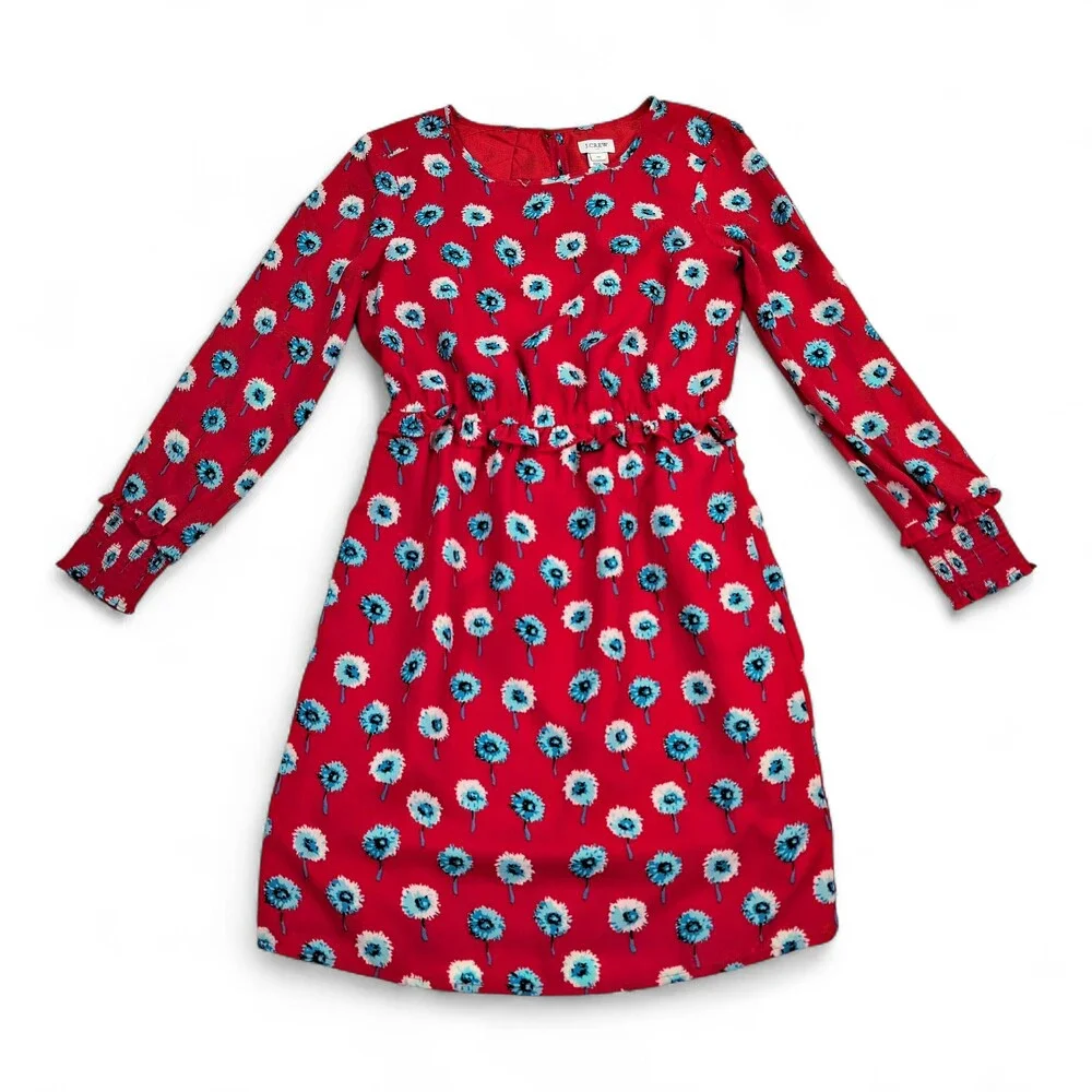 J.Crew‎ Floral Long-Sleeve Midi Dress Size 00